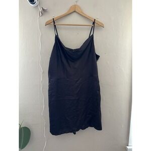 Express Womens Romper Sleeveless Size XL Brown Neutral Cowl Neck Y2K